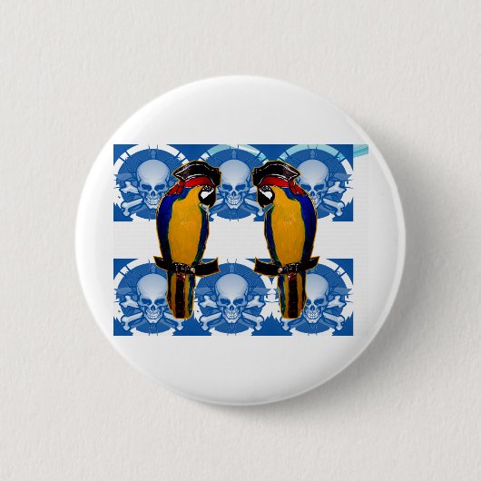 Piraat Papegaaien Ronde Button 5,7 Cm (Voorkant)