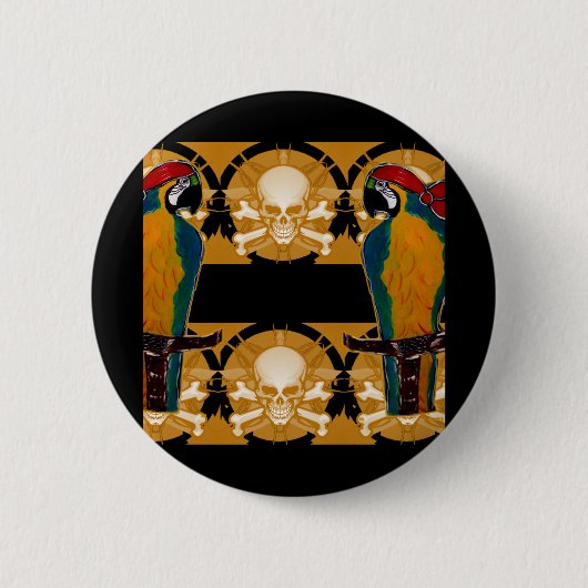 Piraat Papegaaien Ronde Button 5,7 Cm (Voorkant)