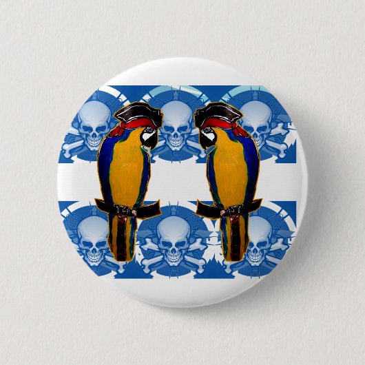 Piraat Papegaaien Ronde Button 5,7 Cm (Voorkant)