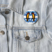 Piraat Papegaaien Ronde Button 5,7 Cm (In situ)