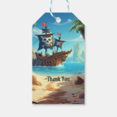 Piraat-paradijs Eiland Verjaardag Cadeaulabel (Achterkant)