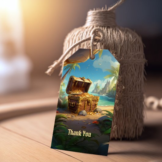 Piraat-paradijs Eiland Verjaardag Cadeaulabel