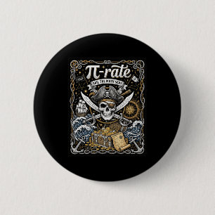 Piraat Pi Tarief Voor Pi Dag Wiskunde Piraten Lera Ronde Button 5,7 Cm
