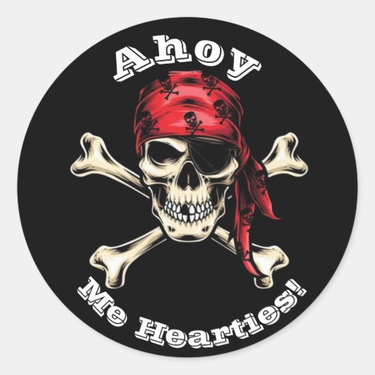 piraat ronde sticker (Voorkant)