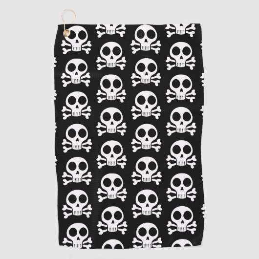 Piraat Schedel Design Golfhanddoek (Voorkant)