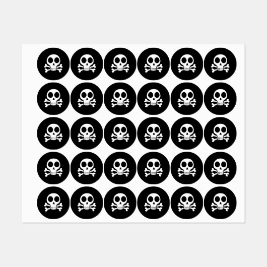 Piraat Schedel Design Labels (Vel)