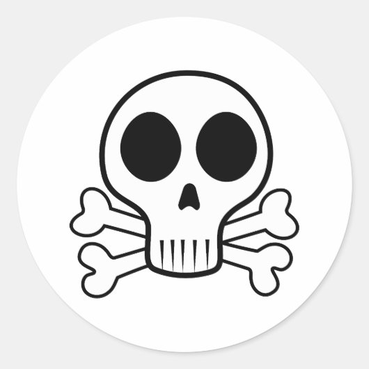 Piraat Schedel Design Ronde Sticker (Voorkant)