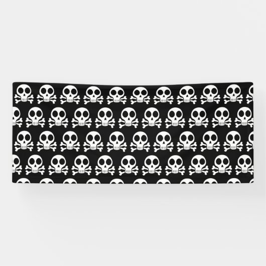Piraat Schedel Design Spandoek (Horizontaal)