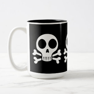 Piraat Schedel Design Tweekleurige Koffiemok