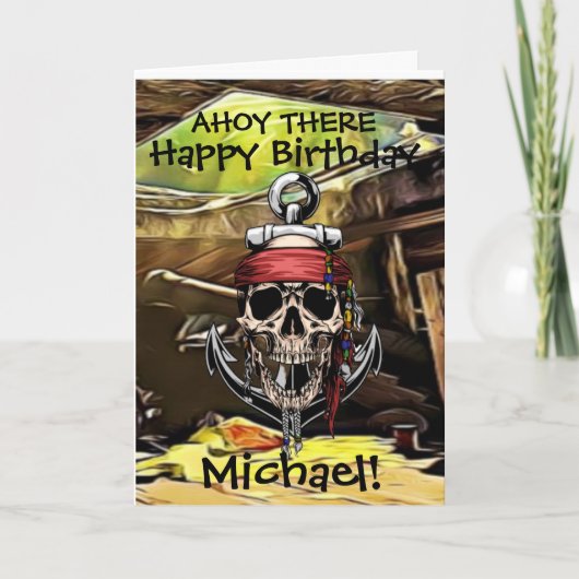 Piraat Schedel Geest Schip kanon Kaart (Voorkant)