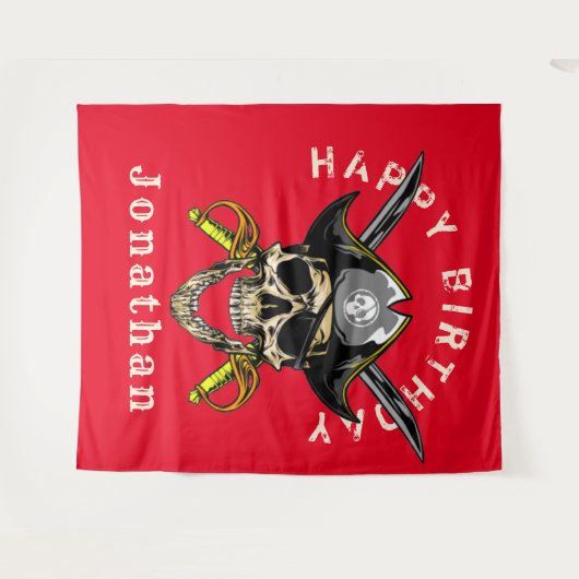 Piraat Schedel Geest Verjaardag Achtergrond Wandkleed (Voorkant (horizontaal))