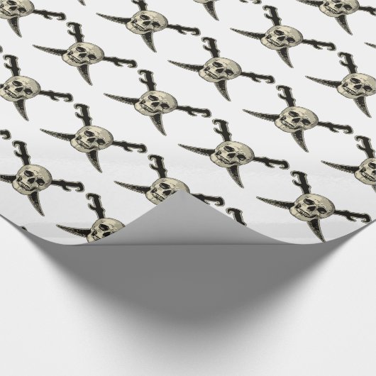 Piraat (schedel) - Glanzend omslagpapier, 30 x 6' Cadeaupapier (Hoek)