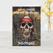 Piraat Schedel Kapitein Kruis Botten Schip Kaart (Gele Bloem)