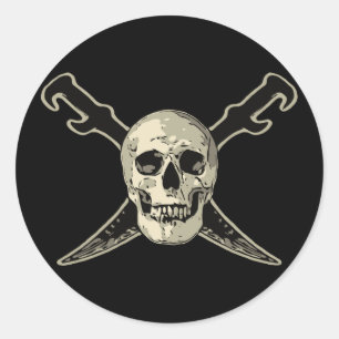 Piraat (schedel) - Klassieke ronde sticker, glanze Sticker