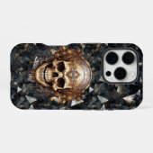 Piraat Schedel op Zwarte Diamanten iPhone / iPad h Hoesje (Achterkant horizontaal)