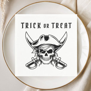 Piraat Schedel Trick Or Treat Halloween Servet