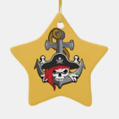 Piraat Schedelanker Keramisch Ornament (Achterkant)