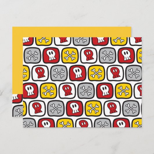 Piraat / schedels & botten leuk voor kinderen briefkaart (Voorkant / Achterkant)