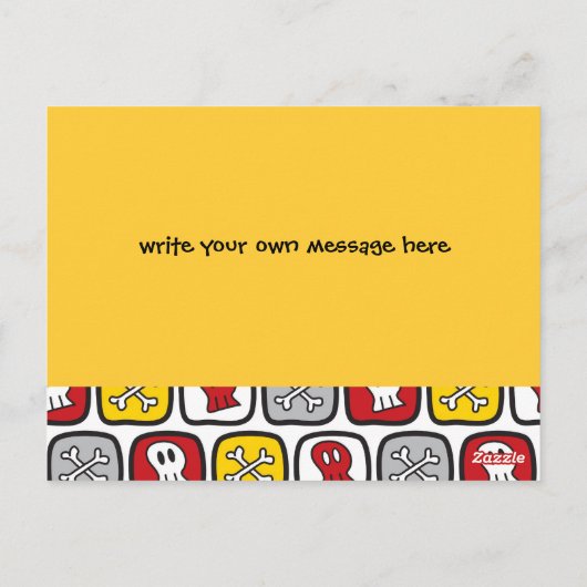 Piraat / schedels & botten leuk voor kinderen briefkaart (Achterkant)