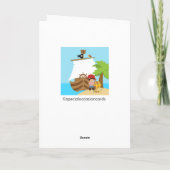 Piraat Schip Jongen Verjaardag Bedankkaart (Achterkant)