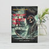 Piraat Schip Spook Halloween Kostuum Feestje Kaart (Staand voorkant)