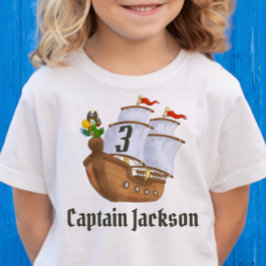 Piraat Schip Verjaardag Naam & Leeftijd Kinder Shirts