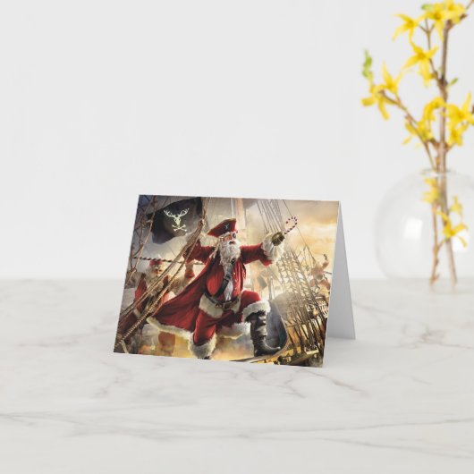 Piraat Sinterklaas Kaart (Gele Bloem)
