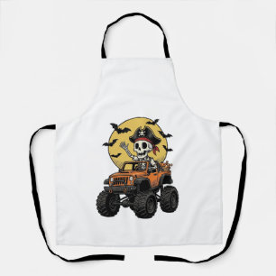 Piraat Skelet Monstertruck Halloween Ontwerp_1 Schort