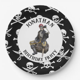 Piraat SKELET Papieren Borden Bordje
