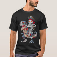 Piraat Skelet rijdt Zombie Dinosaur Halloween