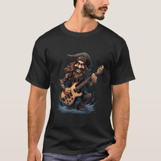 Piraat Spelen Bas Gitaar Grappige Buccaneer Guitar T-shirt