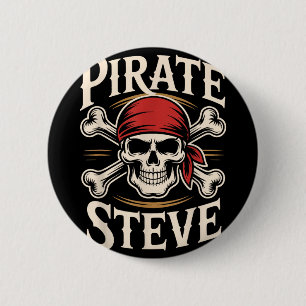 Piraat steve  ronde button 5,7 cm