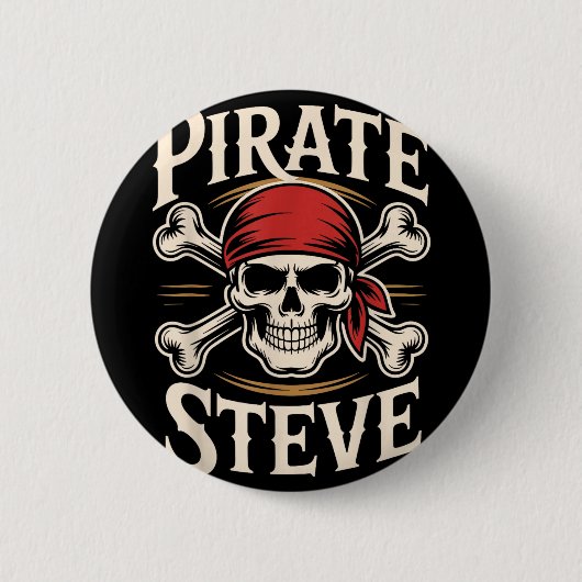 Piraat steve ronde button 5,7 cm (Voorkant)