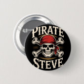 Piraat steve ronde button 5,7 cm (Voorkant /achterkant)