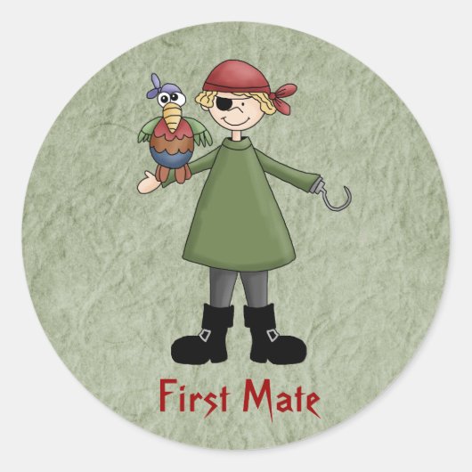 Piraat - Stuurman Stickers (Voorkant)