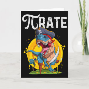 Piraat T-rex Pi Rate Dino Pi Rate Wiskundegek Funn Kaart