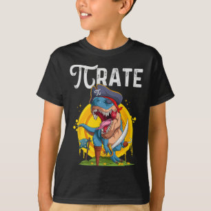 Piraat T-rex Pi Rate Dino Pi Rate Wiskundegek Grap T-shirt