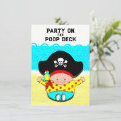 Piraat Thema Baby Shower Kaart (Staand voorkant)