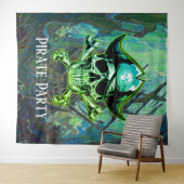 Piraat thema Feest Volwassene Kruis Botten Achterg Wandkleed (In Situ (horizontaal))