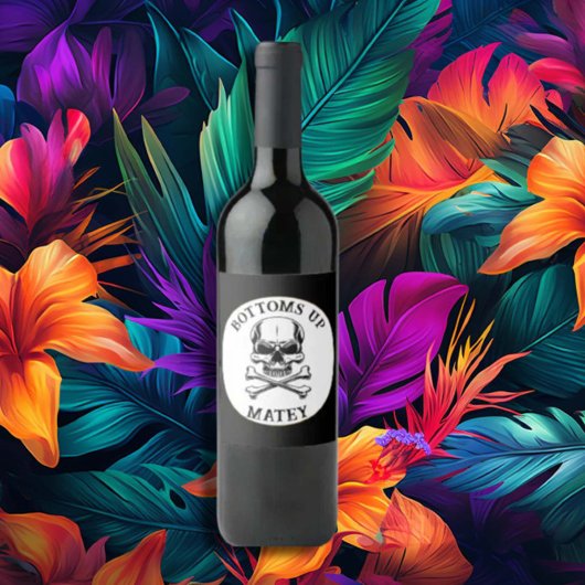 Piraat thema Feest Volwassenen Schip Dodenmasker S Wijn Etiket