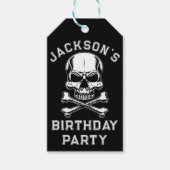 Piraat thema Feest Volwassenen Schip Schedel Zwart Cadeaulabel (Voorkant)