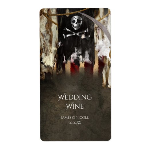 Piraat thema feest wijnlabels etiket (Voorkant)