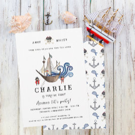 Piraat Thema Verjaardagsfeest Uitnodiging