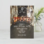 Piraat Thema Verlovingsfeest Uitnodigingen (Staand voorkant)