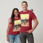 Piraat uit grootmoeders tijd, gestrand op een onbe t-shirt (Unisex)