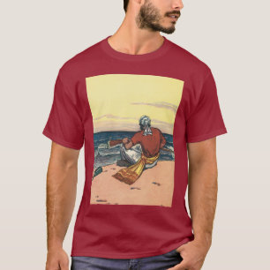 Piraat uit vroeger tijden, gestrand op een onbewoo t-shirt