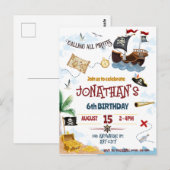 Piraat uitnodiging direct downloaden (Voorkant / Achterkant)