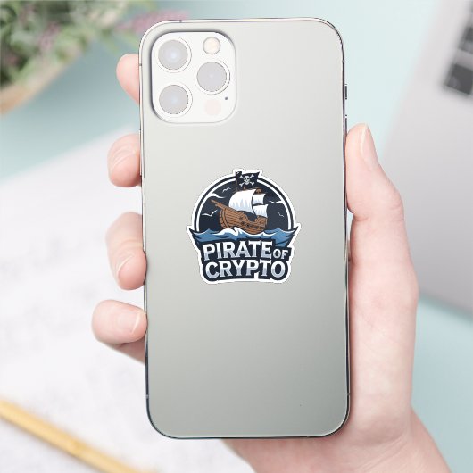 Piraat van Crypto Sticker (Telefoon)