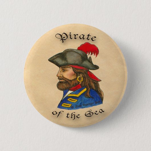 Piraat van het Zee Ronde Button 5,7 Cm (Voorkant)