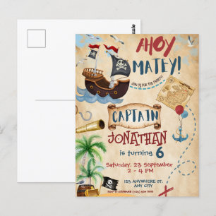 Piraat Verjaardag Ahoy Jongensfeest Briefkaart